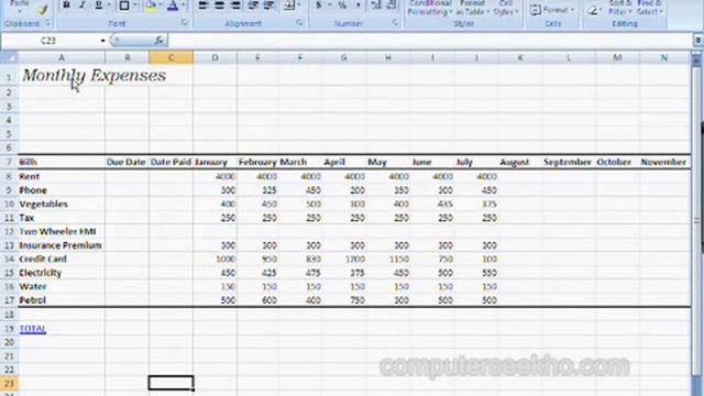Learn Computer in Hindi - Formatting Spreadsheet in Microsoft Excel 2007 смотреть онлайн