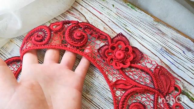 Воротник "Кармен". Ирландское кружево. Елена Захарьина. Irish lace. Helena Zakharina. смотреть онлайн