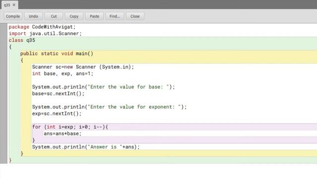 Program To Find The First Number Raised To The Second Without Math Function | Java Tutorial смотреть онлайн
