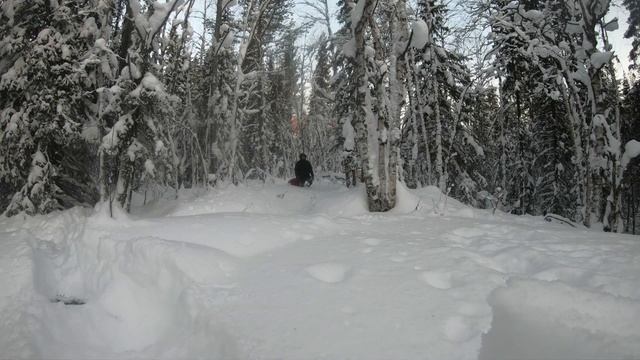 Зимой на водопад на река Канда, Кандалакшский район Мурманской области смотреть онлайн