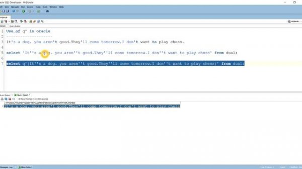 | Use of q' In Oracle | Q' in Oracle | Alternative Quoting Mechanism in Oracle
