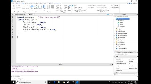 How to make a ban list on ROBLOX Studio! смотреть онлайн