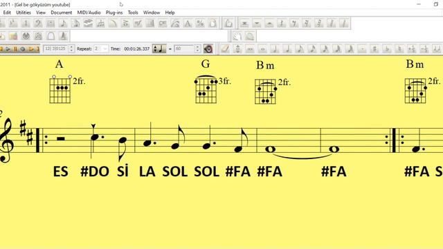 Gel be gökyüzüm Akor Solfej Gitar piyano flüt keman melodika notası İlyas yalçıntaş смотреть онлайн