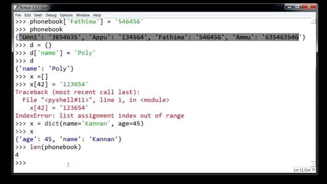 Python MalayalamTutorial 13 Dictionary смотреть онлайн