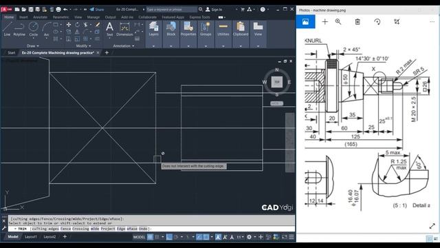 Complete Machining Drawing Practice AutoCAD Ex-20 #cadyogi #autocad #mechanicalengineering #cad смотреть онлайн