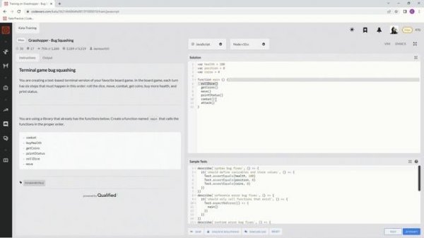 Codewars 8 kyu Grasshopper - Bug Squashing JavaScript