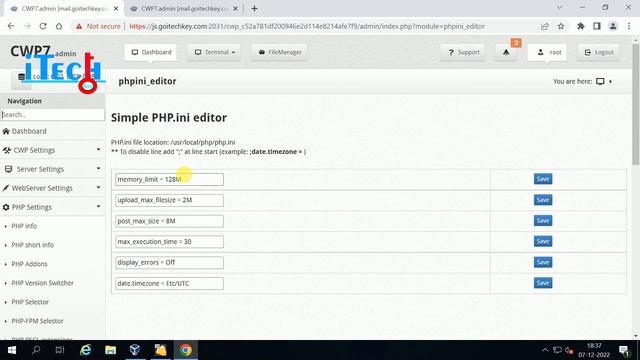 CWP installation | PHP setting | Service ssh | Part 4 смотреть онлайн
