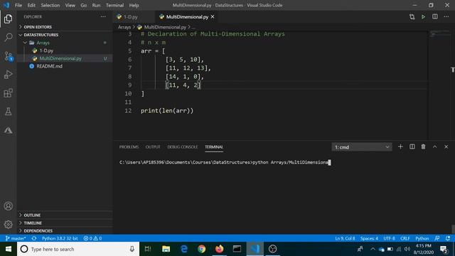 MultiDimensional Arrays in Python смотреть онлайн