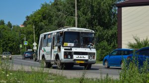 Автобус ПАЗ-32054 (АТ 505 22). Покатушки по Белоярску в ливень.