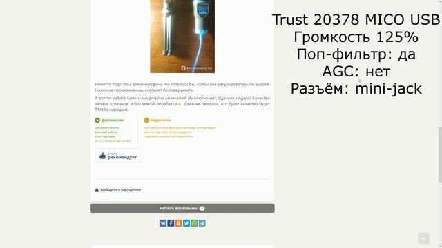 Микрофоны: DEXP U500 против Trust 20378 Mico USB