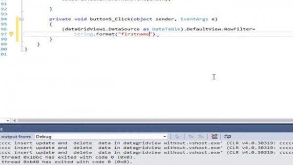 How to search data in datagridview in c# without using database
