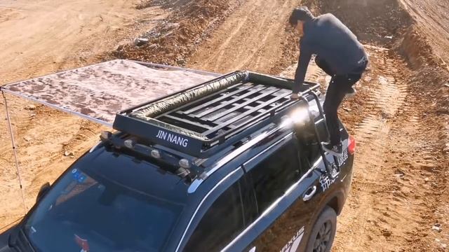 Багажник на крышу автомобиля с палаткой и маркизой смотреть онлайн