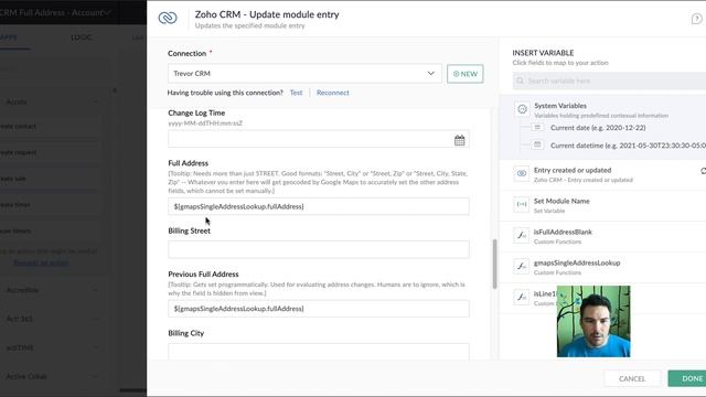 Validating addresses in Zoho CRM via Google Maps API and custom Zoho Flow code snippets смотреть онлайн