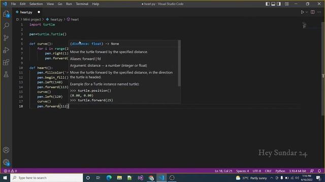 Draw heart using Python | Mini project #3 | Turtle смотреть онлайн
