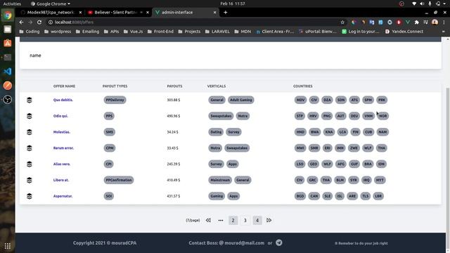 admin interface of my small CPA-NT web app, main stack: vueJs laravel mongoDB (jwt auth,chart.js) смотреть онлайн
