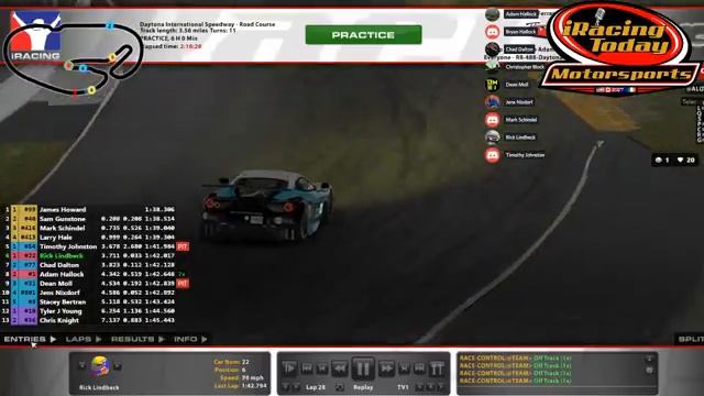 iRacing iRTM Daytona 24 hour practice.  Ferrari GTE