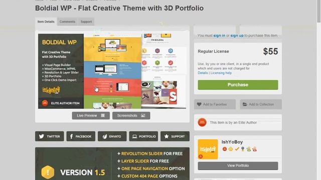 Boldial WP Flat Creative Theme with 3D Portfolio 2014 смотреть онлайн