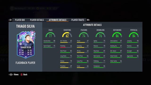 85 Thiago Silva Flashback Player SBC FIFA 23