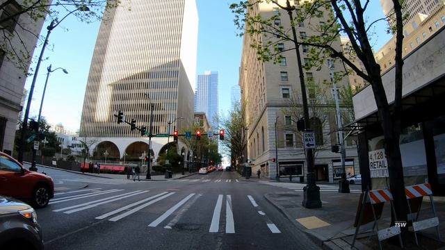 Seattle 4K Drive [Downtown Streets] Pike Place Market | Sakura Con 2019 | Washington | USA