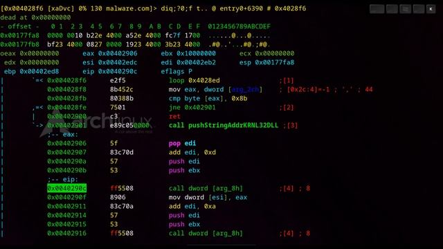 malware analysis #6 (radare2 esil) - heap r2 structural and opcode analysis смотреть онлайн