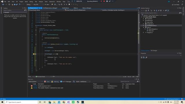Visual Studio - C# Windows Forms - If statements смотреть онлайн