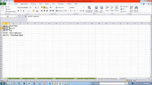 Alt with function key excel shortcuts || Excel Shortcuts || Learn Excel Online смотреть онлайн