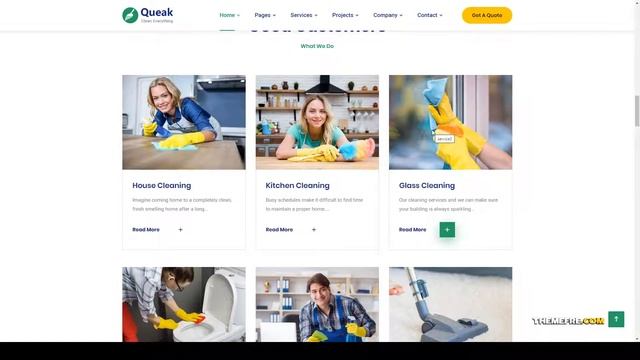 Queak - Cleaning Services WordPress Theme maid Cleaning Business Kishi смотреть онлайн