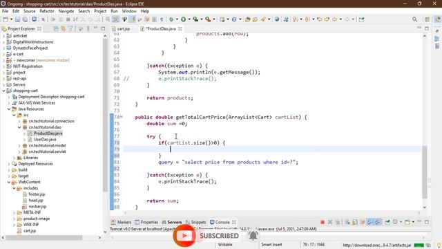 9. E-Commerce Shopping Cart Calculate Total Price and Item on Cart in JSP and Servlet смотреть онлайн