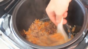 Рис с фаршем в мультиварке