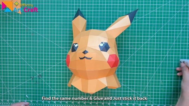 How to make 3D Pikachu Sit with Paper - Pikachu Sculpture, DIY Low Poly PaperCraft Step by Step смотреть онлайн