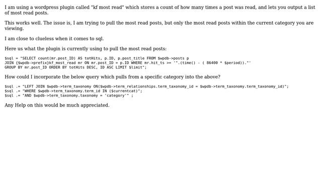 Wordpress: Modify Wordpress SQL Query to pull from within a category смотреть онлайн