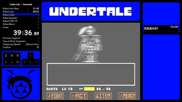 Undertale Genocide Speedrun 1:19:10 смотреть онлайн