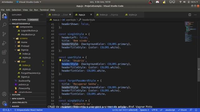 CRUD de usuários: Roteando o user para a screen de edição смотреть онлайн
