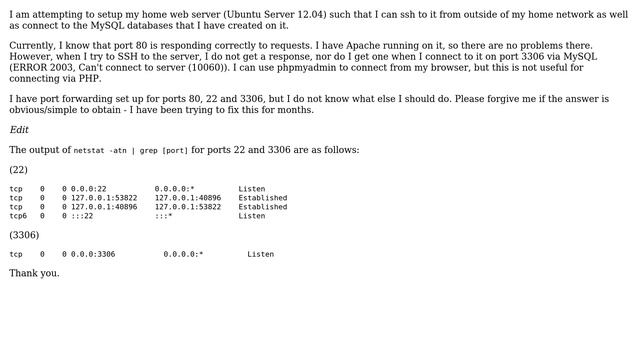 Home Web Server Server Does Not Correctly Respond to SSH, MySQL, etc (3 Solutions!!) смотреть онлайн