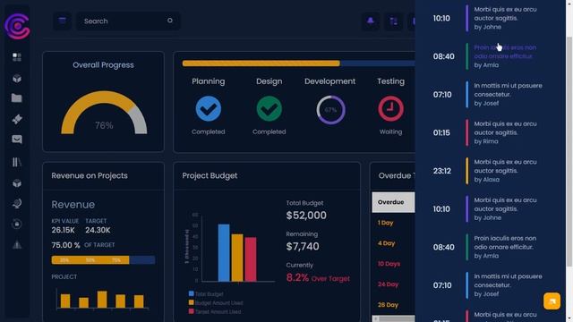 Project Management Dashboard Bootstrap 5 Admin Template with Dark LTR Theme смотреть онлайн