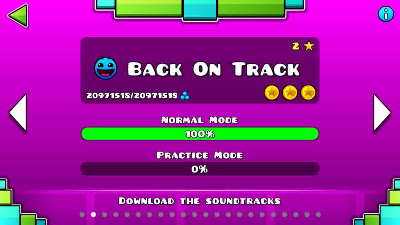 Как пройти Back on Track c 3 монетками Geometry Dash смотреть онлайн