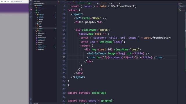 Gatsby JS #09. Создаем шаблон для отображения контента наших постов на каждой странице. смотреть онлайн