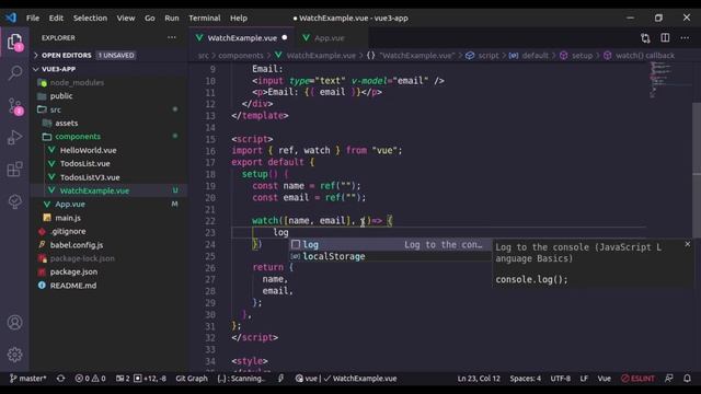 watchEffect vs watch - Vue 3 Composition API | Vue.js 3 Tutorial смотреть онлайн
