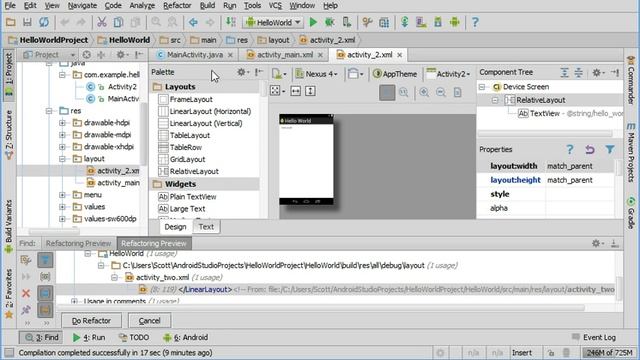 Adding a Second Activity in Android Studio смотреть онлайн