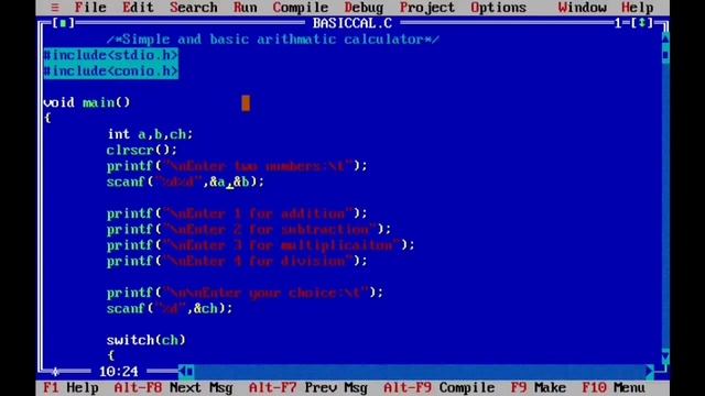 Control Statement "switch case" in programming language "C" смотреть онлайн
