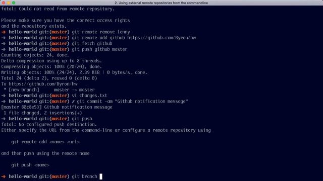 Using external remotes on the git commandline смотреть онлайн