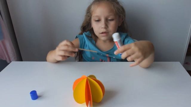 Тыква из бумаги поделки с детьми/поделка на осеннюю тему смотреть онлайн