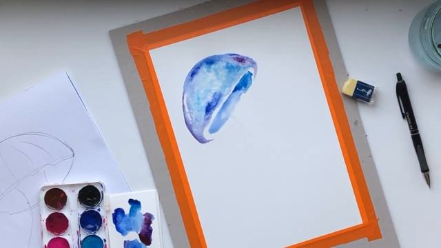 #1 Рисуем медузу акварелью смотреть онлайн