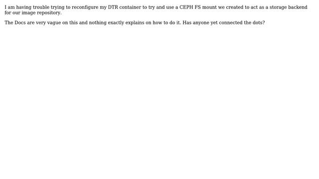 How to reconfigure Docker Trusted Registry 2.x.x to use CEPH FS mount instead of NFS and other... смотреть онлайн
