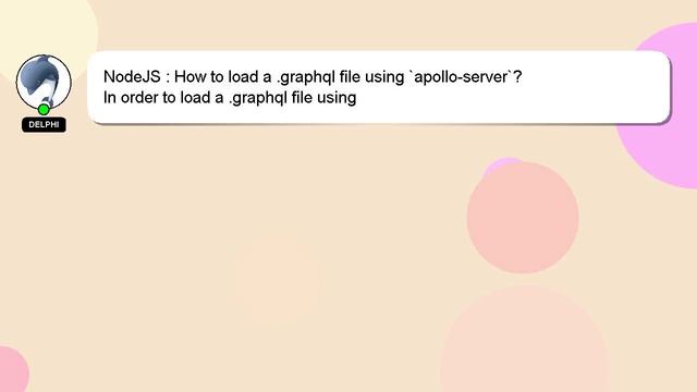 NodeJS : How to load a .graphql file using `apollo-server`? смотреть онлайн