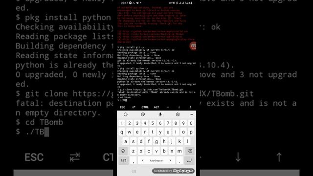 termux sms bomber TBomb смотреть онлайн