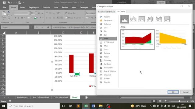 Excel Online Video 23 Advanced Chart (Column, Area, Scatter) By Ahsan Aziz смотреть онлайн