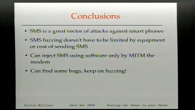 26C3: Fuzzing the Phone in your Phone 4/4 смотреть онлайн