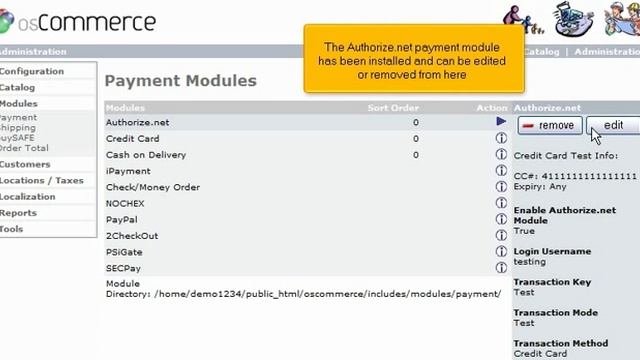 Add payment modules in osCommerce смотреть онлайн