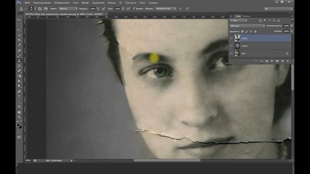 Реставрация старой фотографии в Photoshop. смотреть онлайн